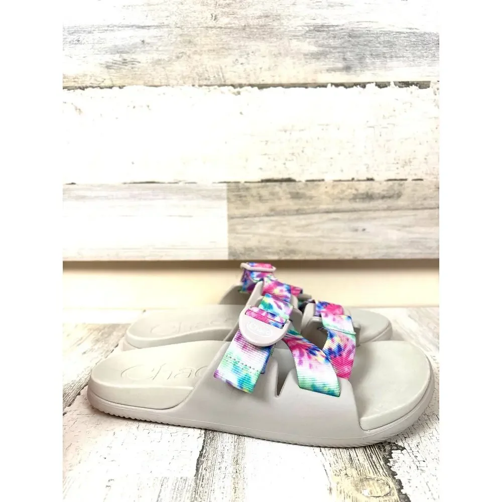 Chaco Womens 7 Tie Dye Multi Chillos Buckle Slip On Slide Sandals NEW